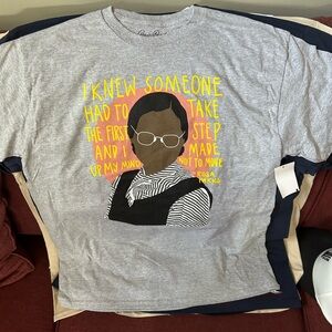 Gray Graphic T-Shirt with Rosa Parks Design